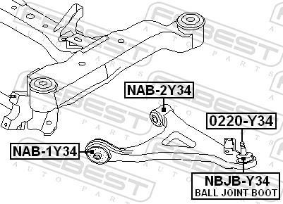 Silent bloc de suspension FEBEST ref. NAB-2Y34