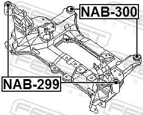 Suspension, corps de l'essieu FEBEST ref. NAB-300