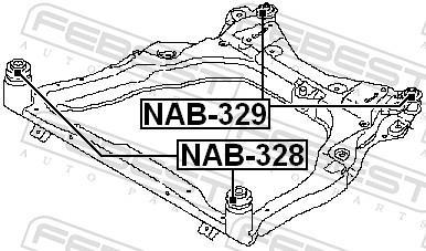 Silentblock del puente trasero FEBEST ref. NAB-328