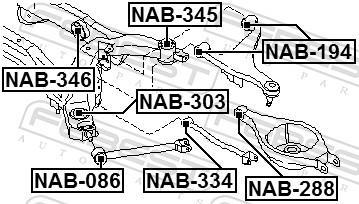 Suspension, corps de l'essieu FEBEST ref. NAB-345