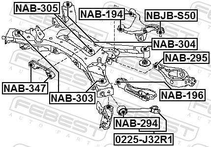 Cojinetes, diferencial FEBEST ref. NAB-347