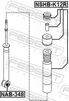 Douille, amortisseur FEBEST ref. NAB-348