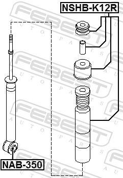 Douille, amortisseur FEBEST NAB-350