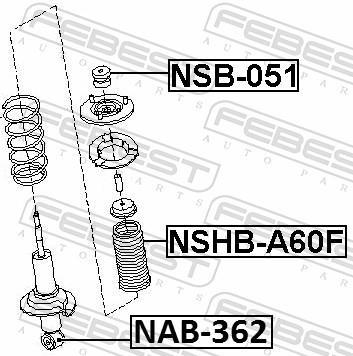 Rosca do amortecedor de suspensão FEBEST ref. NAB-362