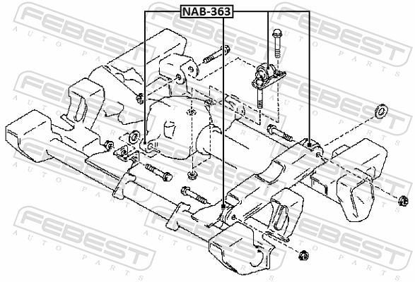 Silenciador, diferencial FEBEST ref. NAB-363