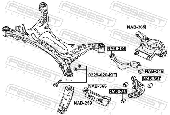 Suspensão, braço oscilante FEBEST ref. NAB-364