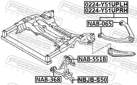 Silentblock de Suspensión FEBEST ref. NAB-368