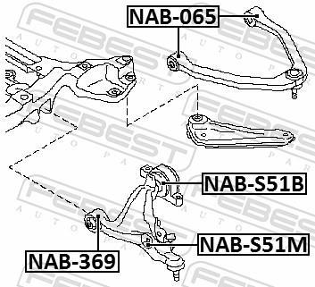 Suspensão, braço oscilante FEBEST ref. NAB-369