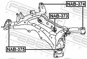 Suspension, corps de l'essieu FEBEST ref. NAB-375