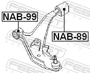 Silent bloc de suspension FEBEST NAB-99