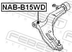 Silent bloc de suspension FEBEST ref. NAB-B15WD