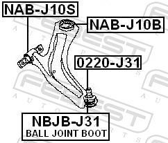 Silent bloc de suspension FEBEST ref. NAB-J10S