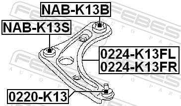 Silent bloc de suspension FEBEST ref. NAB-K13S