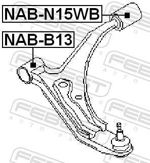 Silent bloc de suspension FEBEST ref. NAB-N15WB