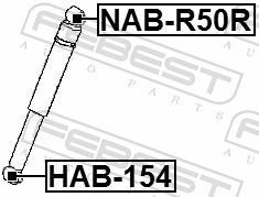 Douille, amortisseur FEBEST ref. NAB-R50R
