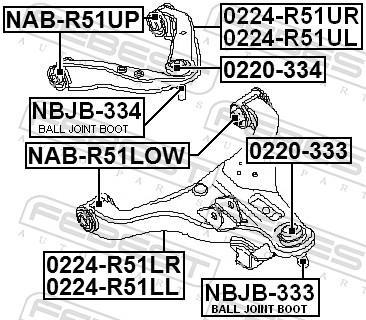 Silentblock de Suspensión FEBEST ref. NAB-R51UP