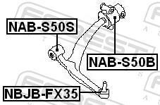 Suspensão, braço oscilante FEBEST NAB-S50S