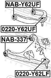 Silent bloc de suspension FEBEST ref. NAB-Y62UF