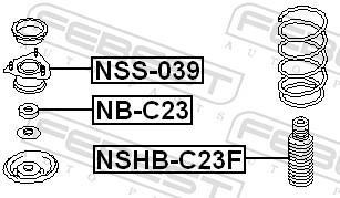Rolamento copo de suspensão FEBEST ref. NB-C23