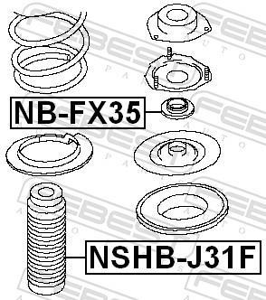Rolamento copo de suspensão FEBEST NB-FX35