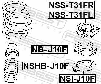 Rolamento copo de suspensão FEBEST ref. NB-J10F