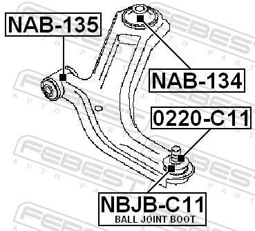 Kit de réparation, rotule de suspension FEBEST ref. NBJB-C11