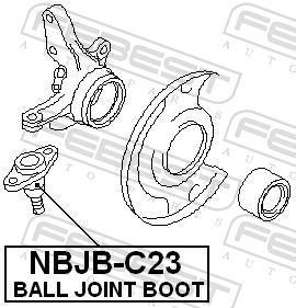 Kit de réparation, rotule de suspension (Rotule de pivot) FEBEST ref. NBJB-C23