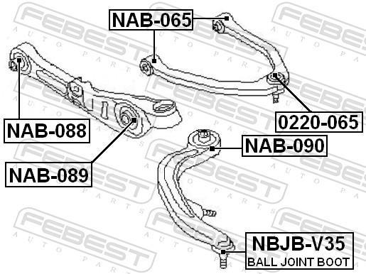 Kit de réparation, rotule de suspension (Rotule de pivot) FEBEST ref. NBJB-V35