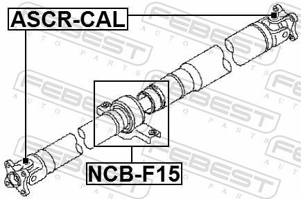 Palier, palier central d'arbre de transmission FEBEST NCB-F15