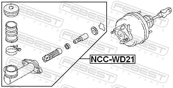 Emetteur d'embrayage (Cylindre émetteur de débrayage) FEBEST ref. NCC-WD21