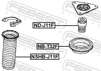 Butée élastique, suspension FEBEST ref. ND-J11F