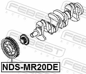 Poulie damper (Poulie de vilebrequin) FEBEST ref. NDS-MR20DE