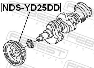 Poulie damper (Poulie de vilebrequin) FEBEST ref. NDS-YD25DD