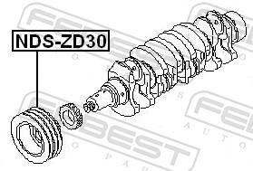 Poulie damper (Poulie de vilebrequin) FEBEST ref. NDS-ZD30