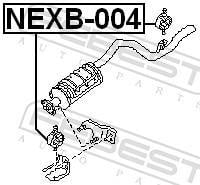 Kit de montagem, linha de escape FEBEST ref. NEXB-004