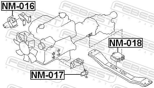 Support moteur (Silent bloc moteur) FEBEST NM-016