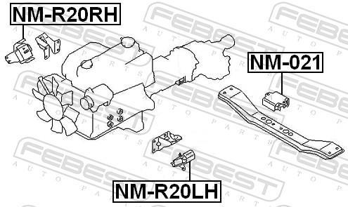 Support moteur (Silent bloc moteur) FEBEST ref. NM-021