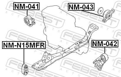 Support moteur (Silent bloc moteur) FEBEST NM-041
