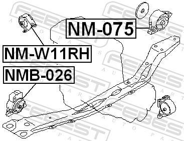 Support moteur (Silent bloc moteur) FEBEST NM-075