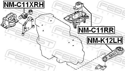 Suporte do motor FEBEST ref. NM-C11XRH