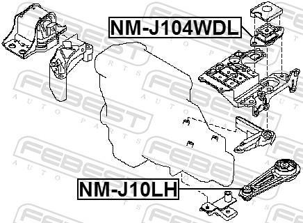 Support de boîte de vitesse FEBEST ref. NM-J104WDL