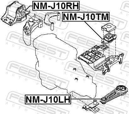 Suporte do motor FEBEST ref. NM-J10RH