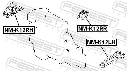 Suporte do motor FEBEST ref. NM-K12RH