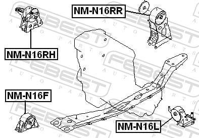 Suporte do motor FEBEST ref. NM-N16F
