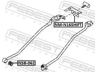 Cabeça de chave, haste de selector de velocidade FEBEST ref. NM-N16SHIFT