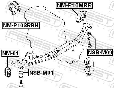 Suporte do motor FEBEST ref. NM-P10MRR