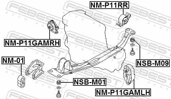 Soporte, motor FEBEST ref. NM-P11GAMLH
