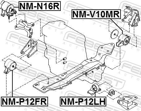 Soporte, motor FEBEST ref. NM-P12LH