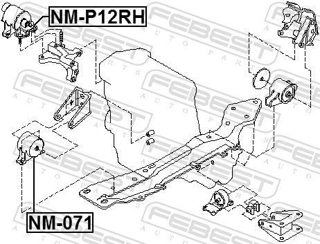 Suporte do motor FEBEST ref. NM-P12RH