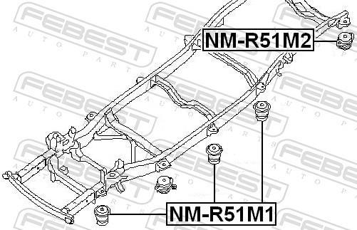 Suspension, corps de l'essieu FEBEST ref. NM-R51M2